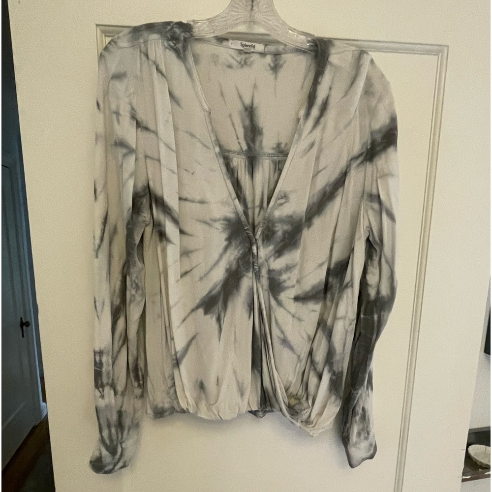 Silky surplice tie die top from splendid